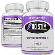 No-Stim Non Stimulant Fat Burner Diet Pills That Work 60 Tablets Appetite Suppressant & Best Caffein