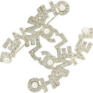 CHANEL CC Logos Pin Brooch Gold A20B 2020 Metal Accessory Women Costume pearl
