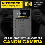 NITECORE UCN1 Digital Camera Battery Charger Daul Slot Travl USB Charger for Canon LP-E6 LP-E6N LP-E8 EOS 6D 7D 650D R6 550D