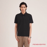 Penshoppe Dress Code Regular Fit Polo For Men (Black/Off White) [Polo Shirt]