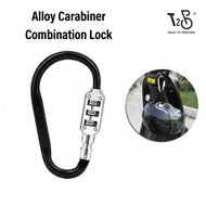 T2P Heavy-Duty Alloy Carabiner Combination Lock 3-Digit Keyless Security Helmets, Backpacks & Gear