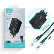 33W Super VOOC PINZY T64 Type C Fast Charger Micro/ Lightning/