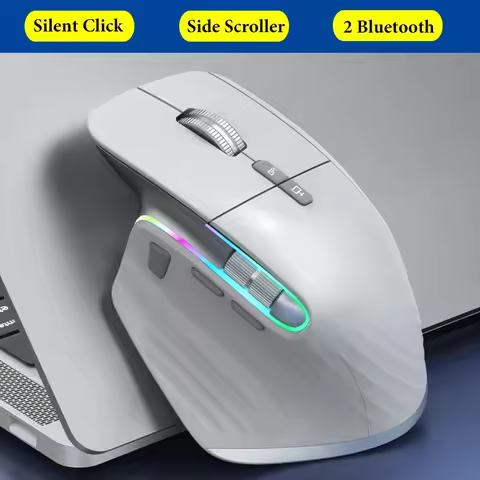 Ergonomic Bluetooth 2.4G Tri-mode Mouse Wireless Gaming Mouse USB-C RGB Rechargeable Mause 5 DPI 9 B