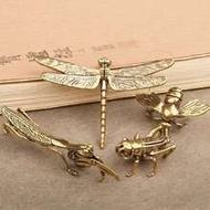 1pc Copper Alloy Mini Insect Dragonfly Butterfly Mantis Cricket Bee Snail Craft Small Ornament, 3D M