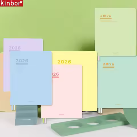 2026 Kinbor A5 Eight Grid Timeline Planner Notebook,52g BaChuan Paper Pure Colors Annual/Monthly/Dai