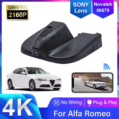 Car DVR for Alfa Romeo Giulia Stelvio Quadrifoglio QV Veloce Sprint,Plug and Play 4K Dash Cam Auto C