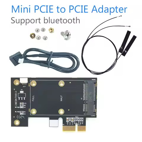 Mini PCI-Express to PCIE X1 for Mini PCI-E Wifi Adapter desktop converter Dual-Band Support Bluetoot