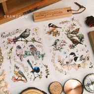 Hot Stamping PET Bird Sticker | Shinjodu | Journal | Bujo | Scrapbook | Vintage Sticker