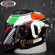 JS ARMOR Leopard Motif Black Glossy Half Face Helmet Original