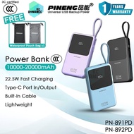 【3C Certified】Pineng PN891 10000mAh Powerbank Fast Charging Pawer Bank Pineng PN892 20000mAh Powerba