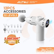 ALLTOU Massage Gun With 12 Accessories 32 Speeds Fascia Massage Gun LCD Display for Muscle Neck Rela
