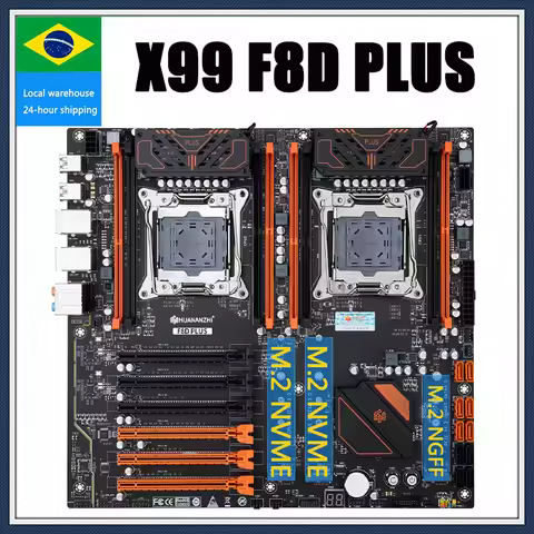 X99 F8D PLUS Dual Motherboard X99 Dual CPU Motherboard LGA 2011-3 E5 V3 DDR4 RECC 512GB M.2 NVME NGF