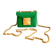 全新Valentino Garavani鮮綠色羊仔皮巨型金色鍋釘迷你小廢包手袋