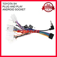 TOYOTA 5H PLUG AND PLAY SOCKET CABLE FOR 9" & 10" ANDROID PLAYER USE ONLYLHL-905#