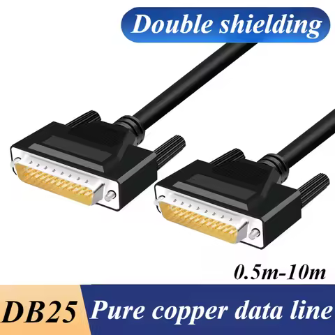 DB25 Double Shield Parallel Port Data Transmission Cable Pure Copper 25pin Male to Female Connector 