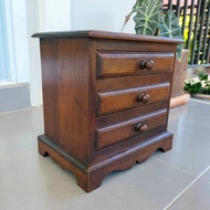 Wooden Cabinet Storage 3-Drawer Width 22 x Depth 16 x Height 22 Cm. Teak Oak Brown