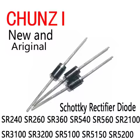 20pcs Schottky Rectifier Diode DO-41 DO-27 SR240 SR260 SR360 SR540 SR560 SR2100 SR3100 SR3200 SR5100