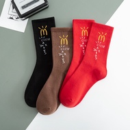 McDonald's Trendy Brand AJ1 Socks Spiked Travis Scott with Name M Tricolor Ts Long Socks Trendy Sock