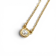 成色極佳★TIFFANY&Co. Tiffany Elsa Peretti By the Yard 1P 鑽石項鍊 AU750 (PG) 鑽石約0.12克拉 粉金 總重2.1克 女士