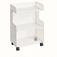 Bathroom Storage Rack Rolling Organizer for Laundry Room Mobile Shelving Unit Narrow Space Utility C