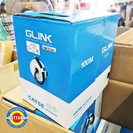 สายแลนยี่ห้อ GLINK ประเภทCAT5E ภายนอกสีดำ ความยาว100เมตร รองรับอินเตอร์เน็ตGigabit