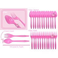 Plain Disposable Spoon and Fork Set Disposable Spoon Disposable Fork 12 spoon 12 fork - Ivypartyneed