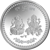48 hours Delivery Silver Ganesh Laxmiji Shubh Labh 10 Gram Coin / 20 Gram Coin for / Deepavali / Diwali/Chirstmas