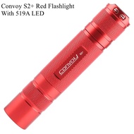Original Convoy S2+ Red Flashlight with 519A R9080 CRI LED Floodlight 5A 12 Groups Buck Camping Hiki