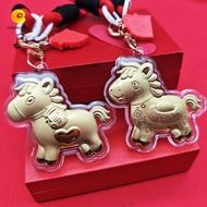 CREAMCANVAS​ Golden Horse Accessories, Creative Year of Horse Gold Pony Keychain Accessories, Mascot