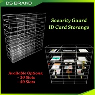 Acrylic Guard House/Security Guard ID Card Storage 30 Slot.