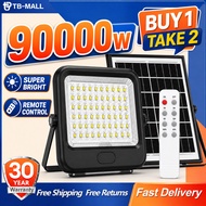 【BUY 1 TAKE 2】Solar Lampu Outdoor Waterproof IP68 90000W LED Spotlight Lampu Solar Street Light