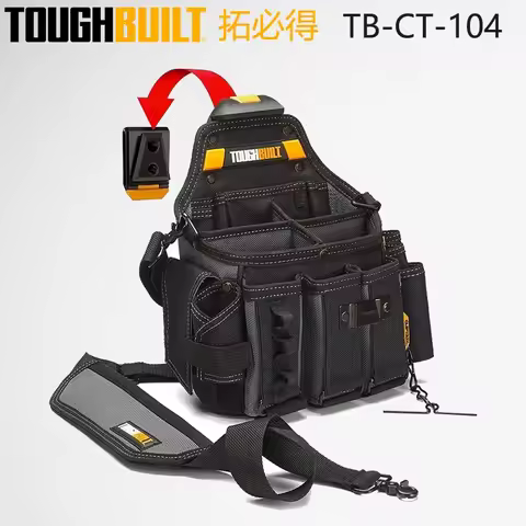 TOUGHBUILT TB-CT-104 Extra Large Tool Kit Electrician Special With Shoulder Straps Belt Buckle Tool 