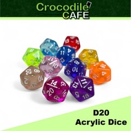 D20 Acrylic Polyhedral 20 sided Dice