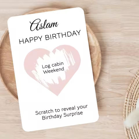 Surprise Reveal Card, Holiday, Concert Tickets, Scratch and Reveal Card, Personalised Birthday Card,
