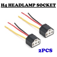 H4 Ceramic Headlight Headlamp Socket 3Pin Wire Plug Harness Socket Soket Lampu Besar Kereta