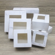 5pcs/lot 14.5x7.5x5cm/14x14x4cm White Marbling Window box Kraft /White window plane box craft paper 