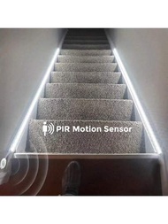 1 pieza Luz LED de sensor de movimiento con tira LED blanca/cálida blanca flexible de 60LED/M de 5m alimentada por USB para escaleras, pasillos, espejos, armarios (el color del disco se enviará al azar)