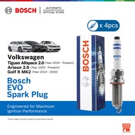 Bosch EVO Platinum Iridium Spark Plug 4pc Set VW Tiguan Allspace, Arteon, Golf R Mk7 2.0 TSI 4Motion