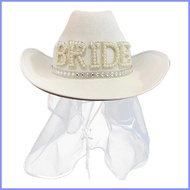 Bridal Cowgirl Hat White Cowboy Hat for Women Bride Ladies Outfit Accessories Decorations for Play W