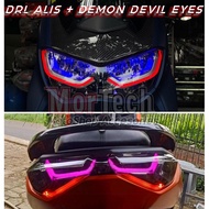 New!! Custom DRL Neon Lazy Eyebrow Lamp+Demon Devil Eyes LED Style Xmax For Headlights &amp; Stop Lights Nmax New 2020 Accessories Nmax New