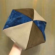 Beret 貝雷帽 | 畫家帽 | 六邊剪裁 | 牛仔印花配杏啡色