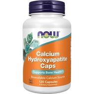 NOW Foods Calcium Supplement, Hydrogen Oxygen Apatite Calcium Capsules, Support Bone Health *, 120 C