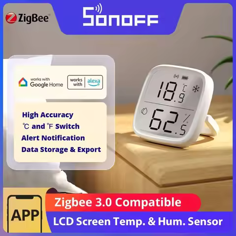 SONOFF SNZB-02D Zigbee Temperature Humidity Sensor SNZB 02D LCD Screen Smart Sensor Remote Real-time