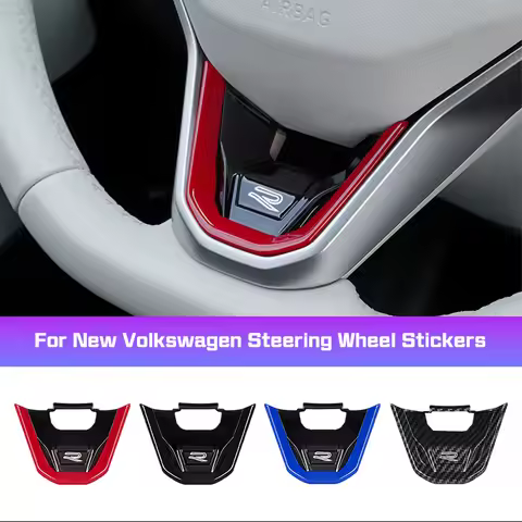 Car Steering Wheel New R Logo Mark Sticker Trim For New Golf 8 MK8 Sagitar ID3/4/6 Passat TAYRON X T