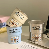Fun Animal Elements Mouthwash Cup Simple Couple Stainless Steel Ladder High-value Wash Cup 63p31