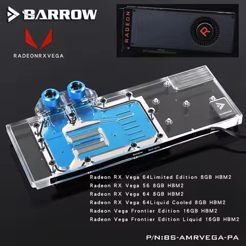 BARROW Full Cover Graphics Card Block Use for AMD Radeon RX VEGA 64 / Public Version VEGA 56 Frontie