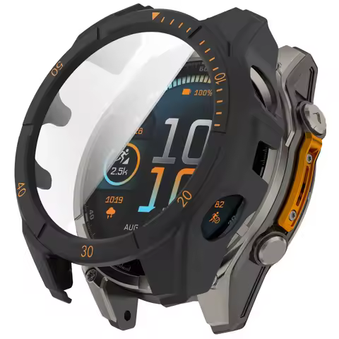 Glass+PC Case for Garmin Fenix 8 51mm 47mm 43mm AMOLED Solar Screen Protector Tempered Glass Bumper 