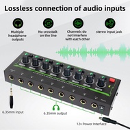 Musicalhome-MY HUIOP 8 Channel Headphone Amplifier 6.35mm Input/Output Interface Stereo Amp Audio wi