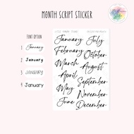 LKS- Planner Sticker| Month Script Sticker