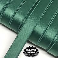 (Harga Per Meter) Tali Bra / Tali BH Glossy Hijau Tosca Lebar 14cm